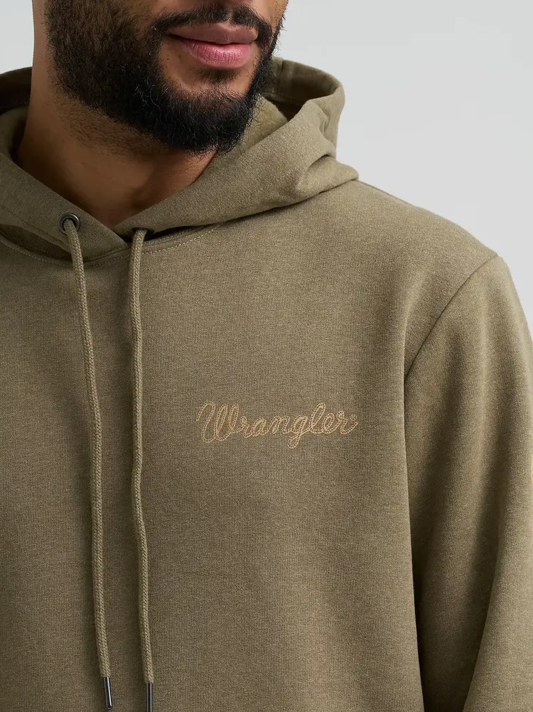 Wrangler Rope Logo Classic Fleece Hoodie Burnt Olive
