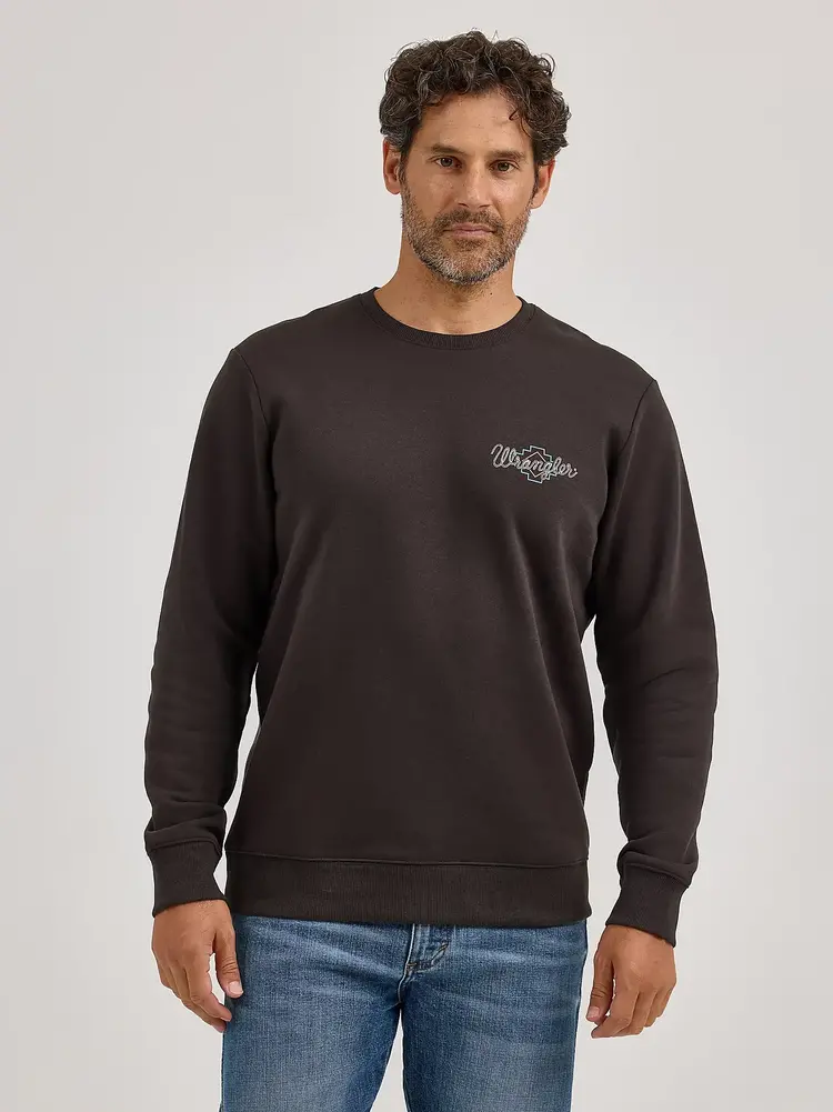 Wrangler Taos Reg Fit Crewneck Pullover Brown