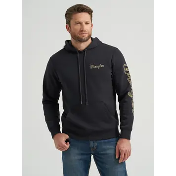 Wrangler Rope Logo Classic Fleece Hoodie Jet Black