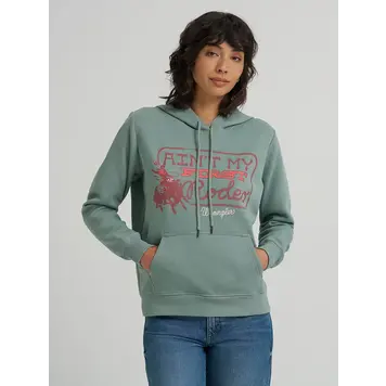 Wrangler Ain't My First Rodeo Hoodie Chinois Green