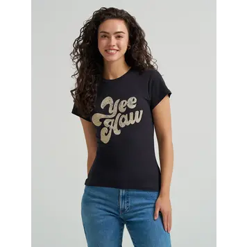 Wrangler Yee Haw Shrunken Tee Black