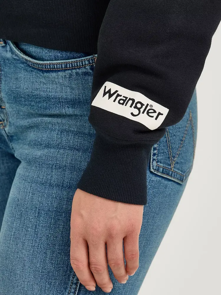 Wrangler Long Live Cowboys Crew Sweatshirt Black