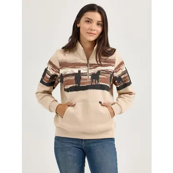 Wrangler Scenic 1/4 Zip Sweatshirt Cream