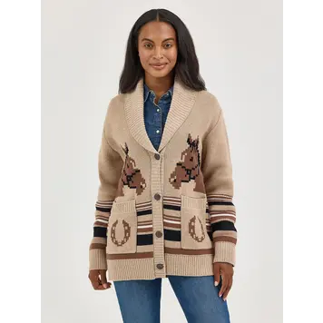 Wrangler Retro Western Cardigan Brown