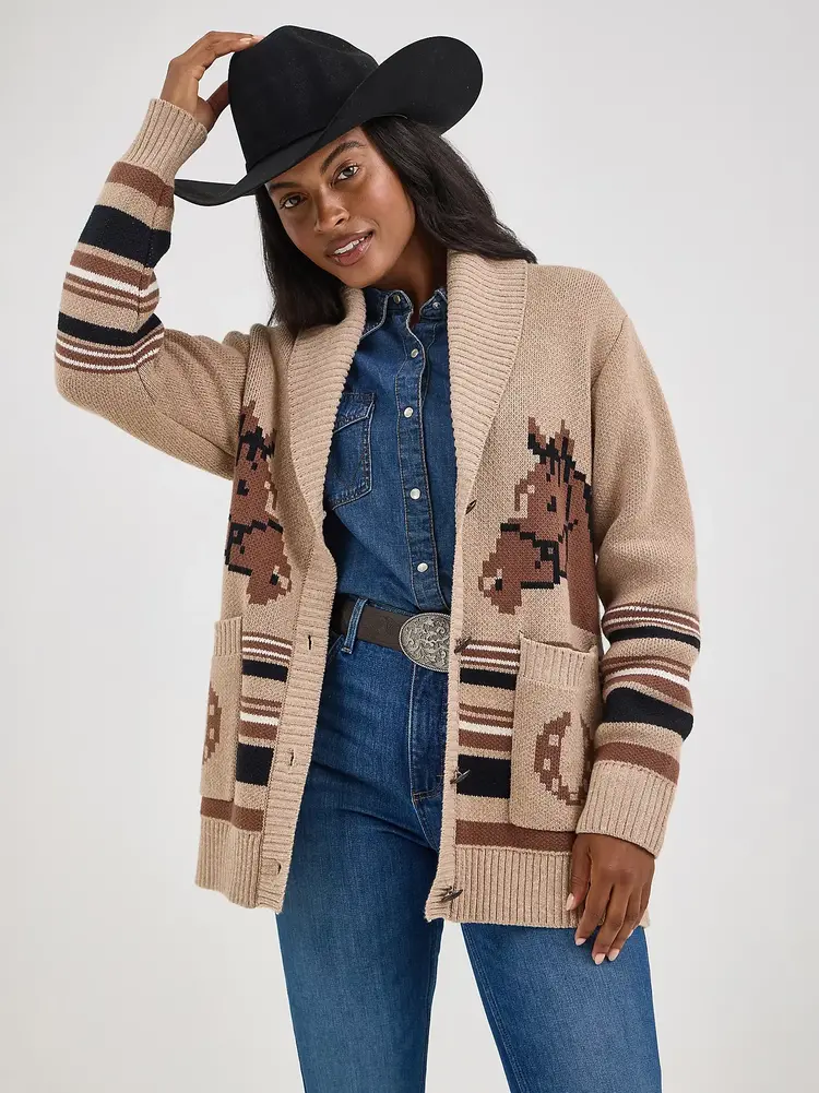 Wrangler Retro Western Cardigan Brown