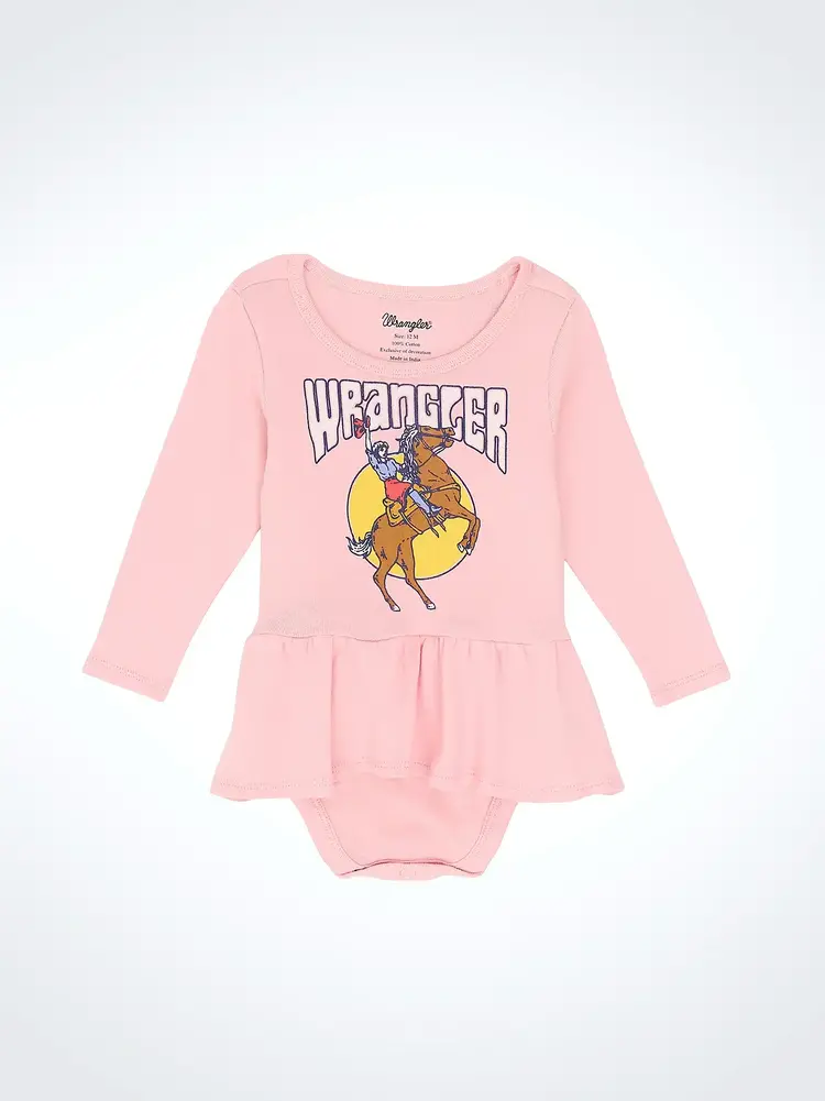 Wrangler Infant Graphic Skirted Bodysuit Pink