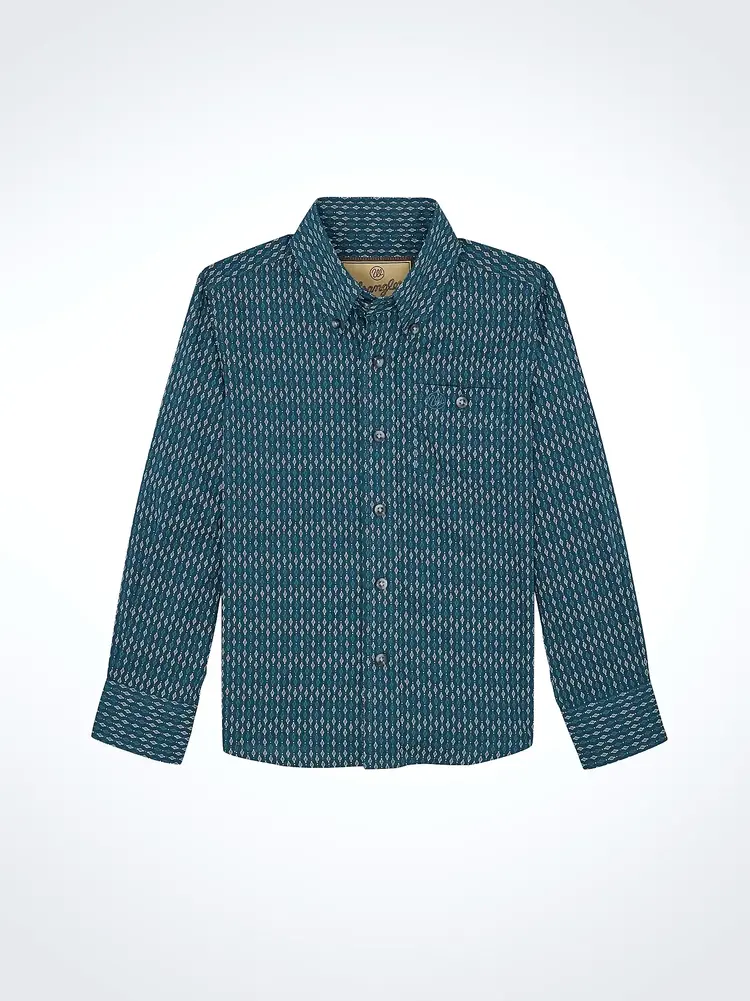 Wrangler Youth Classic Button Down Navy Ink