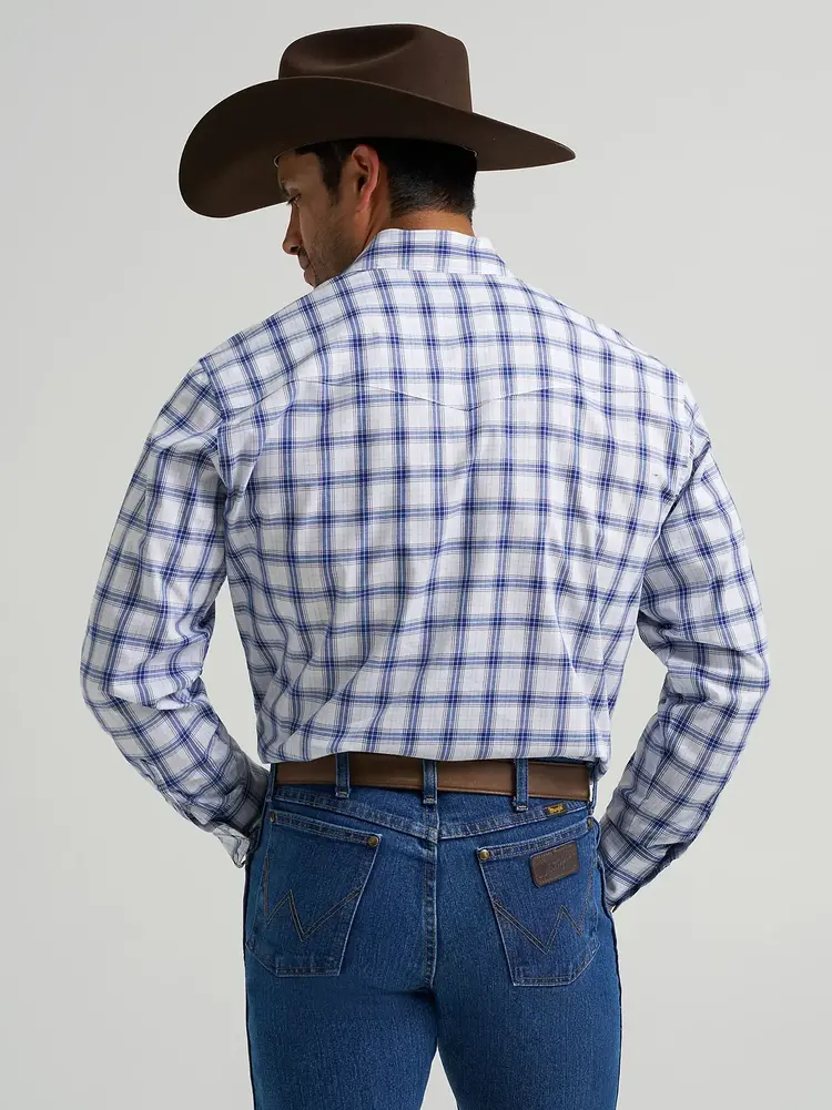 Wrangler Wrinkle Resist Snap Atlantic Plaid