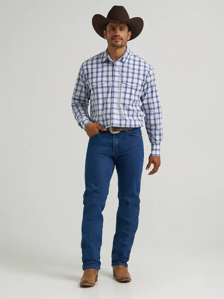 Wrangler Wrinkle Resist Snap Atlantic Plaid