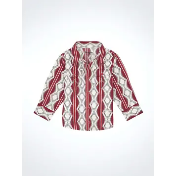 Wrangler Infant Toddler Checotah Snap Burgunday