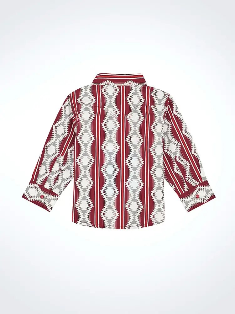 Wrangler Infant Toddler Checotah Snap Burgunday