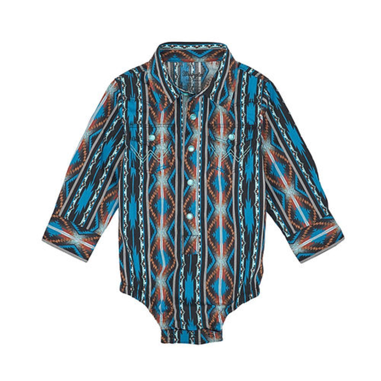 Wrangler Infant Checotah Bodysuit Turquoise