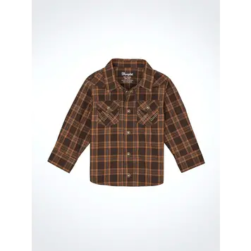 Wrangler Infant Toddler Snap Mocha Brown