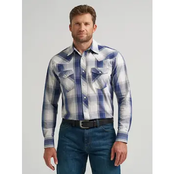 Wrangler 20X Advanced Comfort Snap Navy Ombre