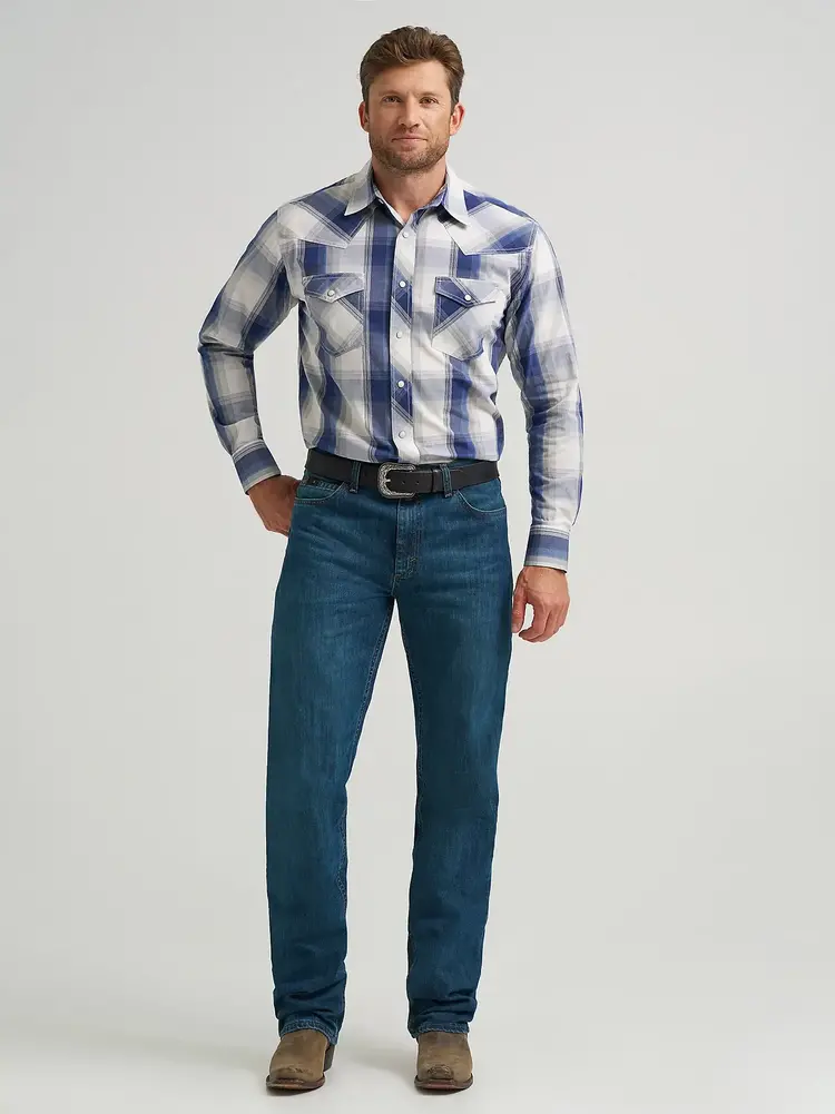 Wrangler 20X Advanced Comfort Snap Navy Ombre