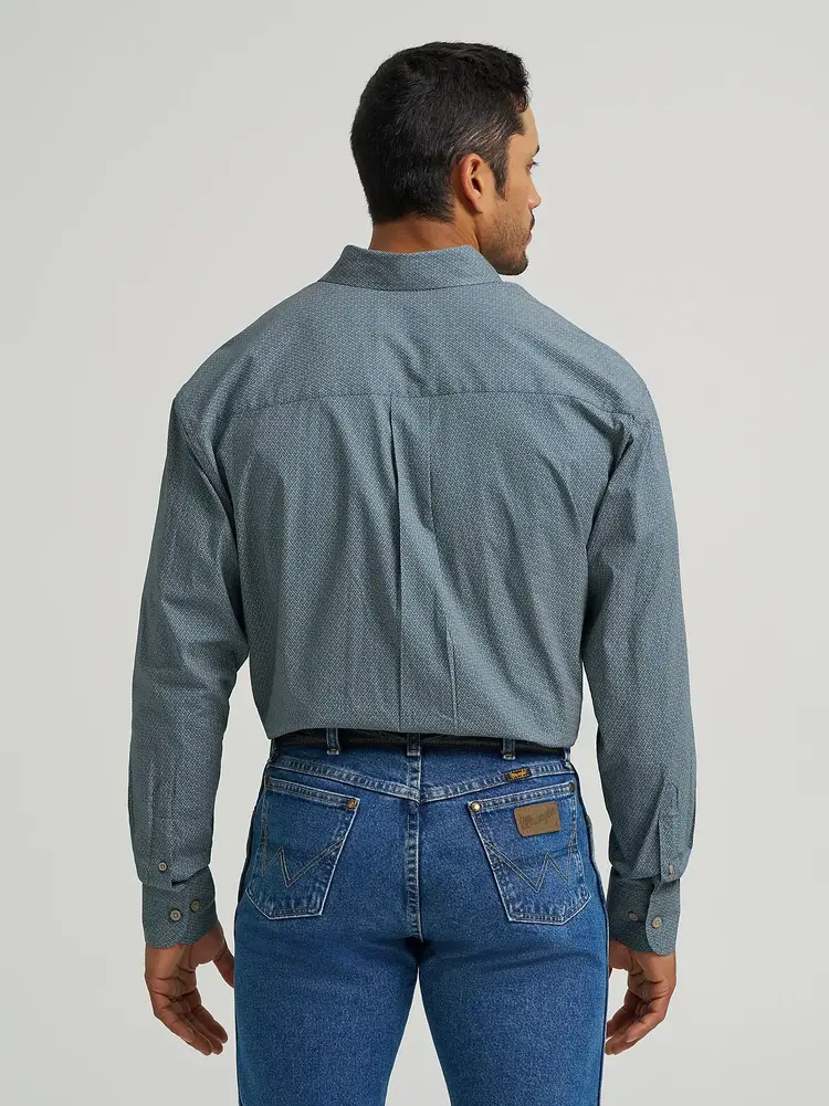 Wrangler George Strait Button Down Navy Geometric