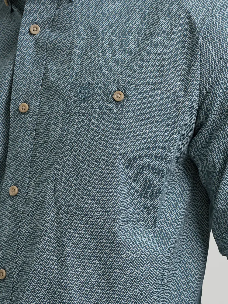 Wrangler George Strait Button Down Navy Geometric