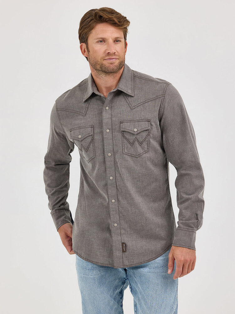 Wrangler Retro Premium Snap Dusty Brown