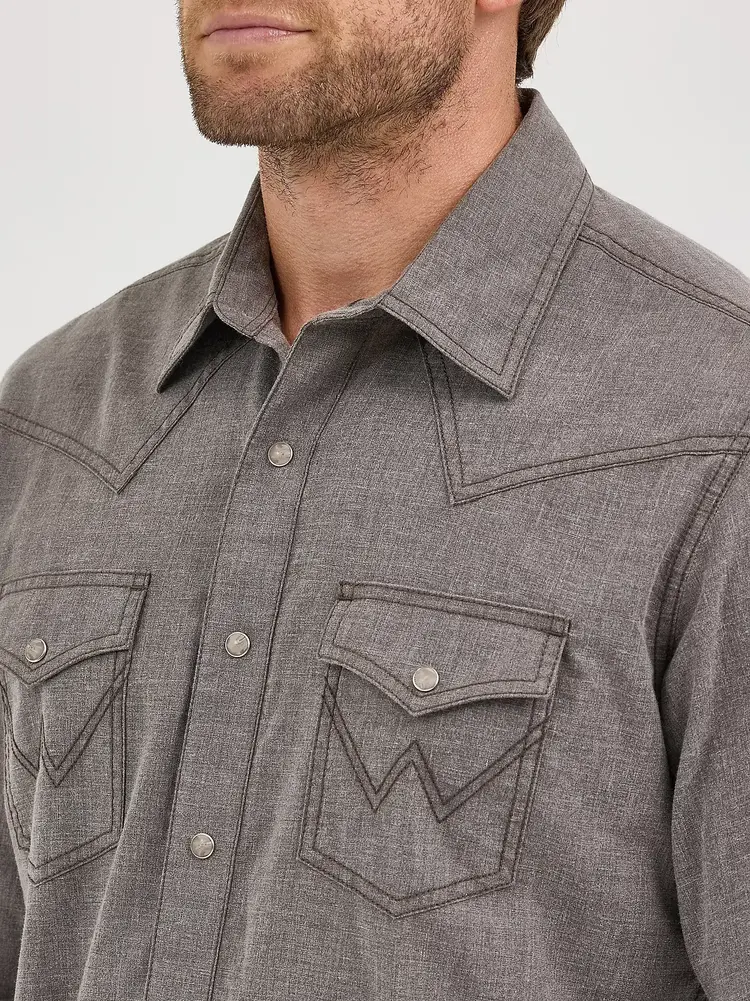 Wrangler Retro Premium Snap Dusty Brown