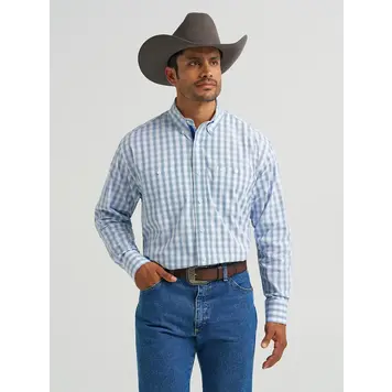 Wrangler George Strait Button Down Pale Glen Check