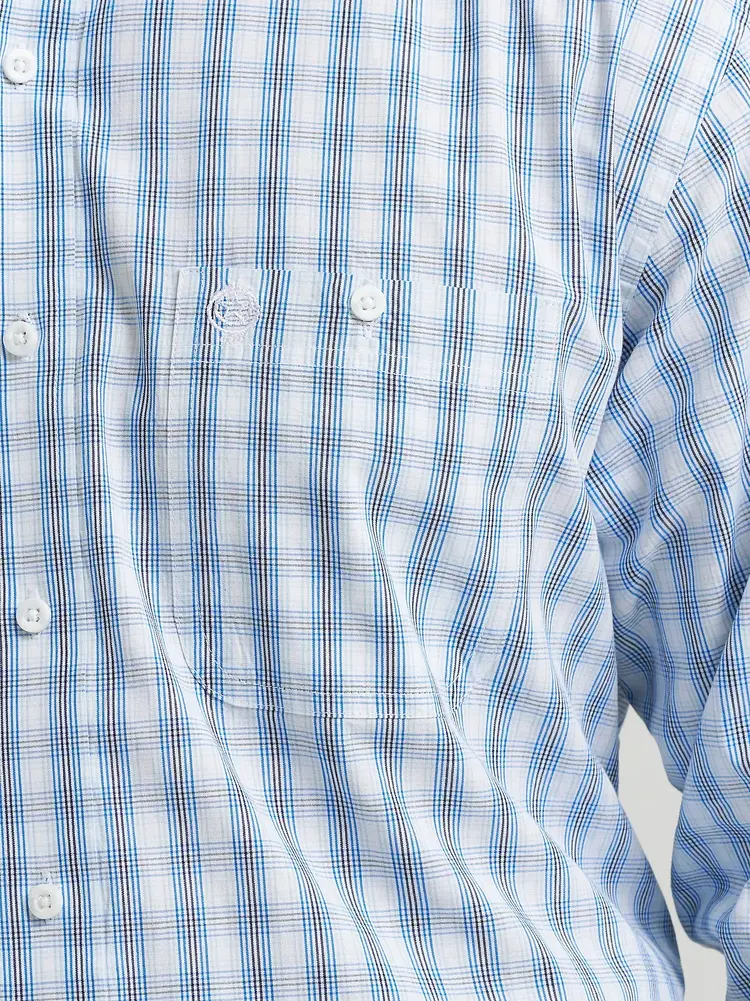 Wrangler George Strait Button Down Pale Glen Check