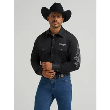 Wrangler Logo Snap Solid Black