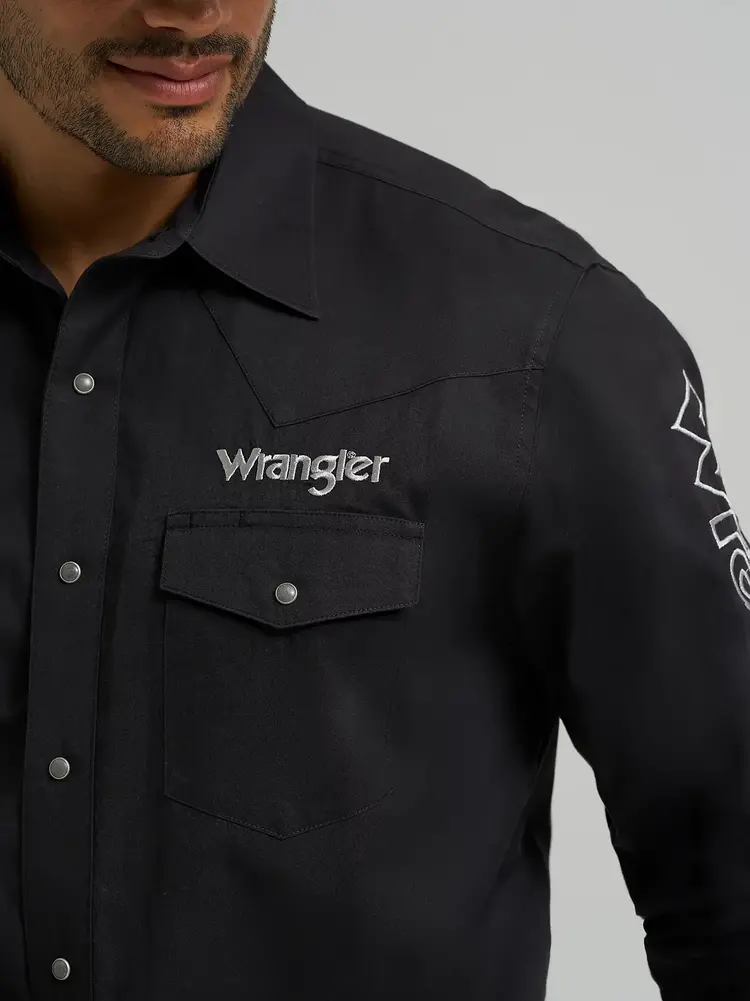 Wrangler Logo Snap Solid Black