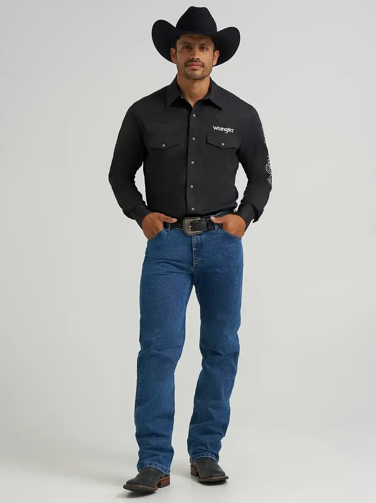 Wrangler Logo Snap Solid Black