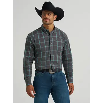 Wrangler Cody Johnson Button Down Shadow Blue