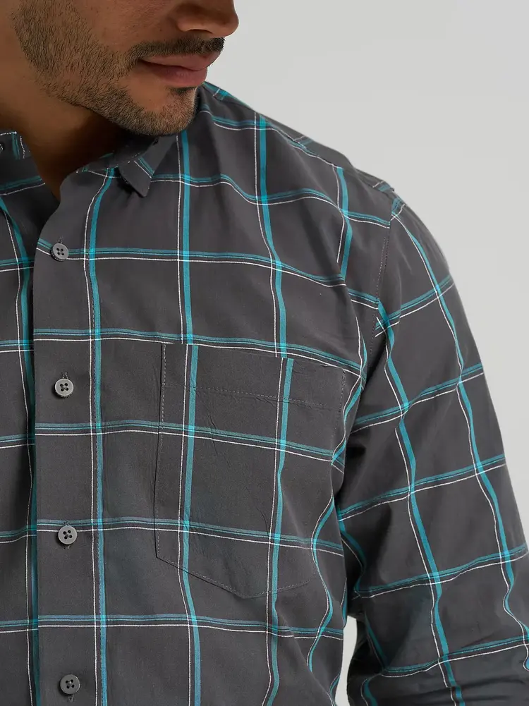 Wrangler Cody Johnson Button Down Shadow Blue