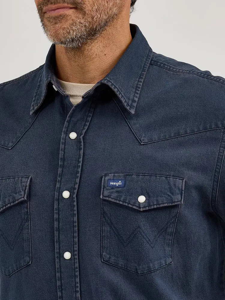 Wrangler Vintage Inspired Snap Workshirt Midnight Solid