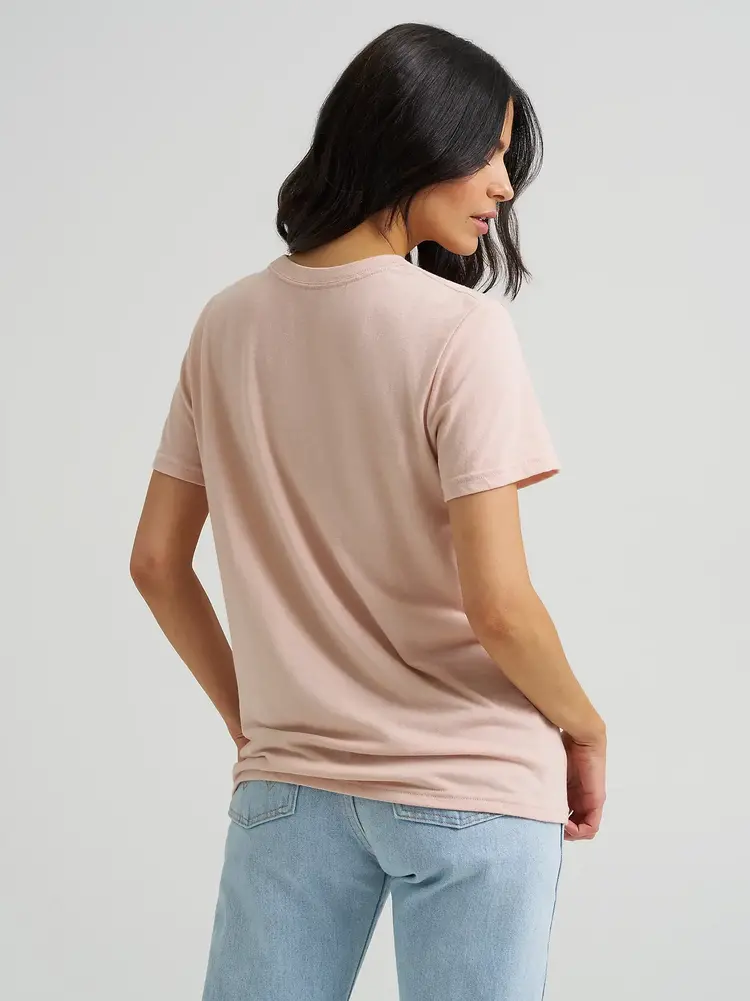 Wrangler Rope Logo Reg Fit Tee Peach Whip Heather