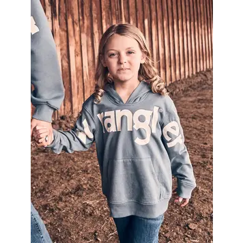 Wrangler Youth Bold Logo Hoodie Azure Blue