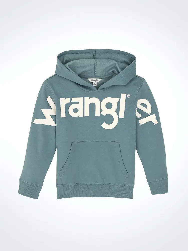 Wrangler Youth Bold Logo Hoodie Azure Blue