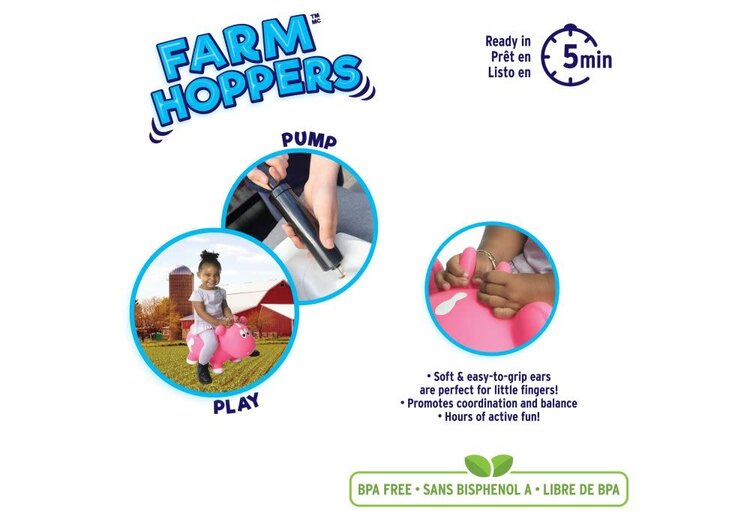 Farm Hoppers Jumping Animals Pink Cow