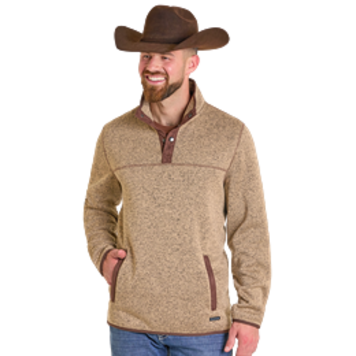Powder River Melange Henley Pullover Brown