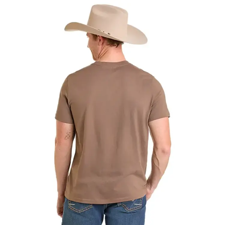 Rock & Roll Denim Bronco Rider Graphic Tee Taupe