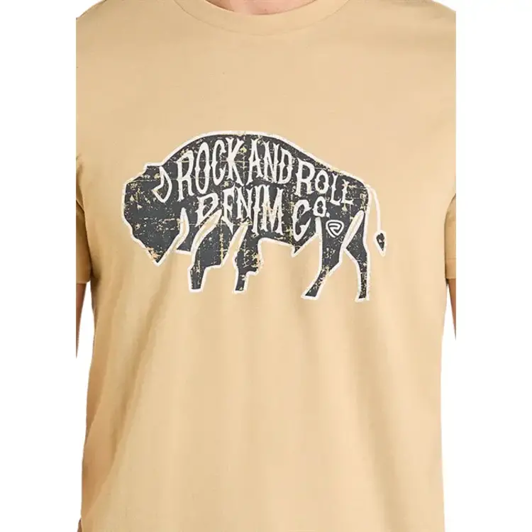 Rock & Roll Denim Buffalo Graphic Tee Tan