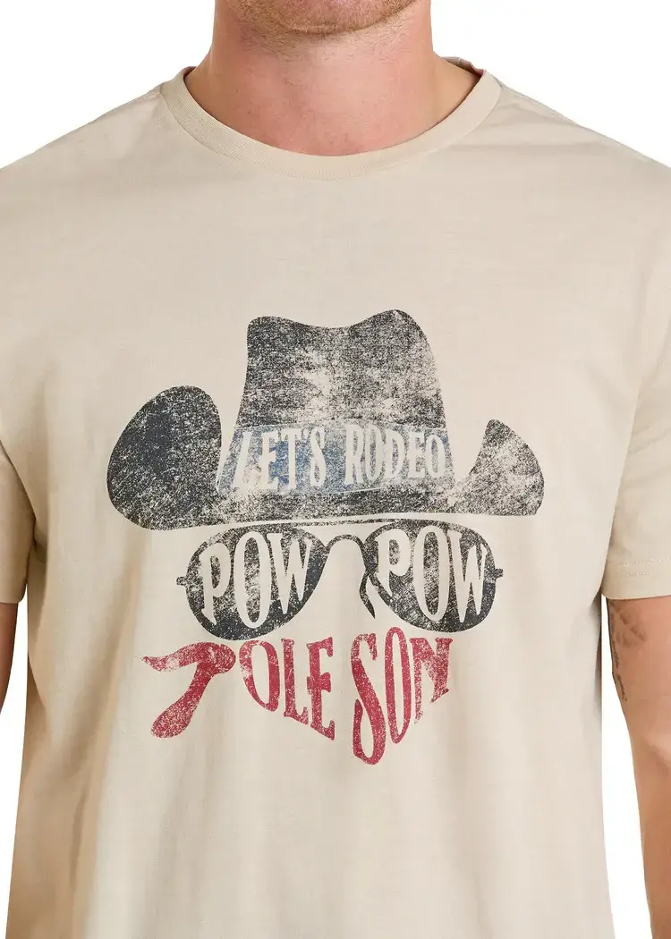 Rock & Roll Denim Pow Pow Graphic Tee Natural