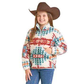Rock & Roll Denim Youth Aztec Sherpa Pullover Stillwater