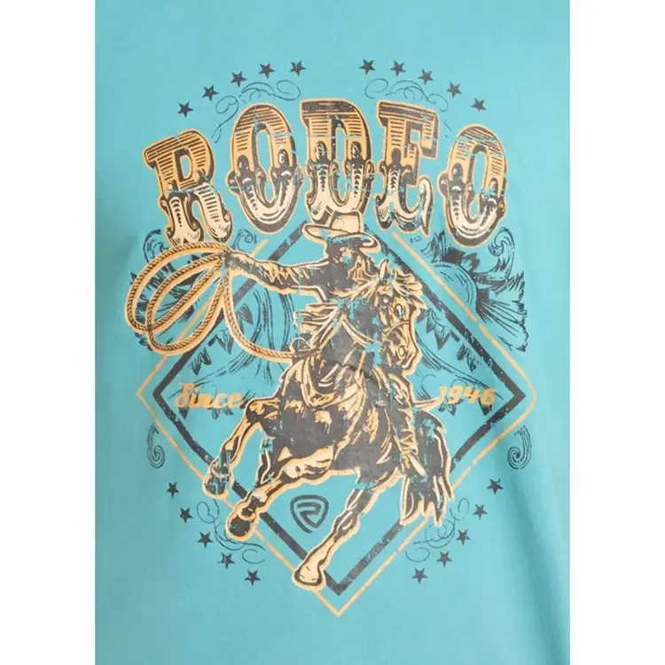 Rock & Roll Denim Youth Bronco Rider Tee Turquoise