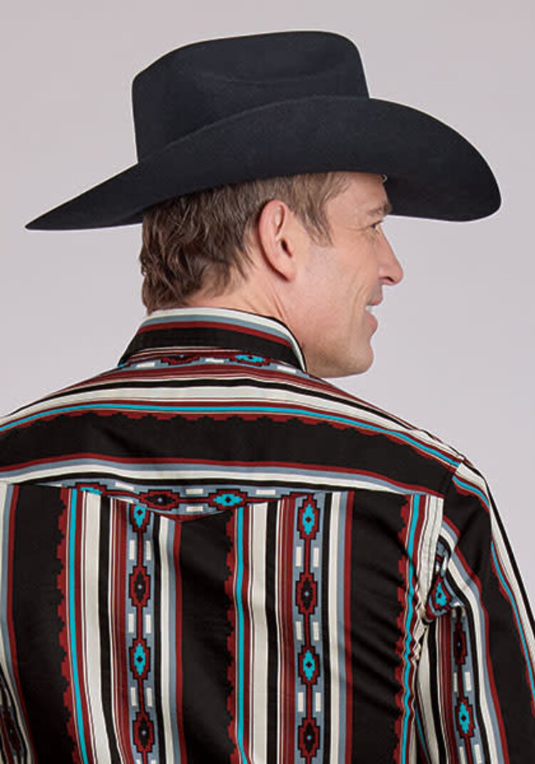 Roper Vertical Serape Stripe Snap