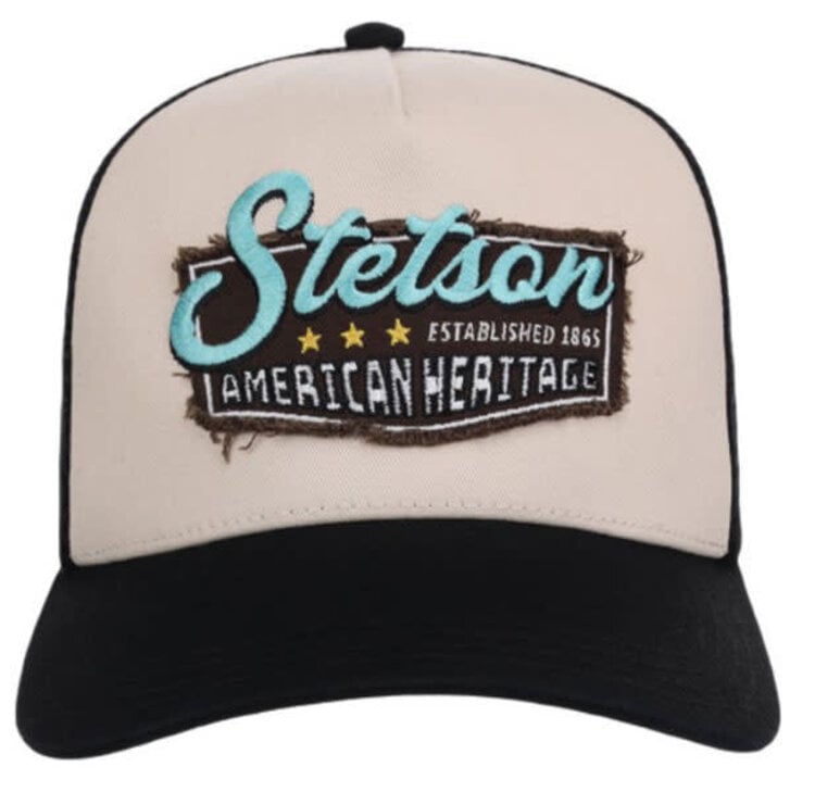 Stetson Frayed Patch Cap Black Cream