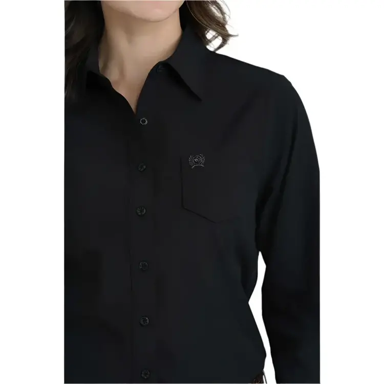 Cinch Arenaflex Solid Button Down Black