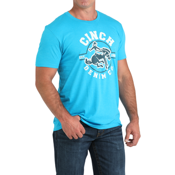 Cinch Bronc Denim Co Tee Blue