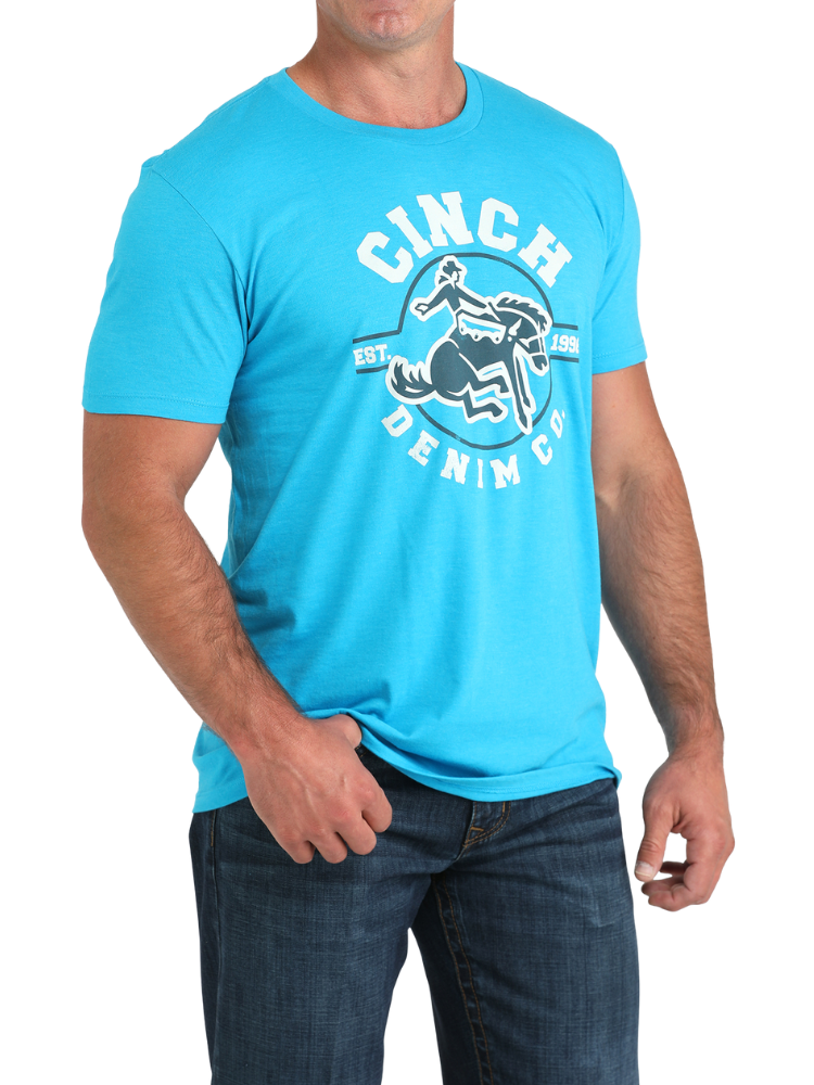 Cinch Bronc Denim Co Tee Blue