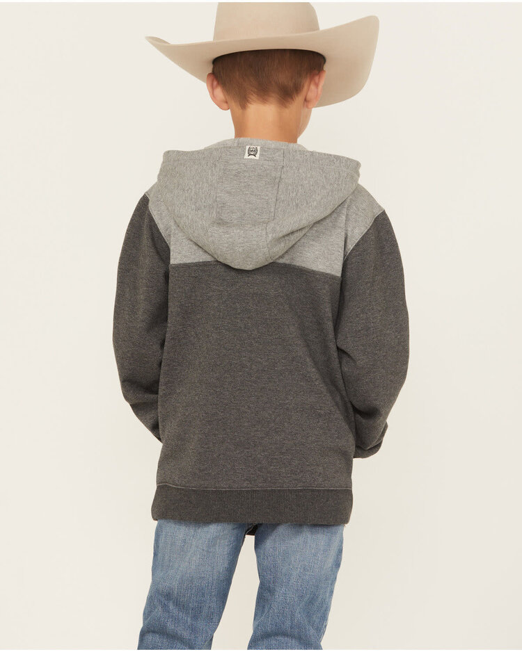 Cinch Youth 1/4 Button Down Hooded Pullover
