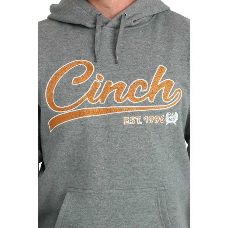 Cinch Orange Logo Hoodie Charcoal Grey