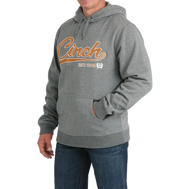 Cinch Orange Logo Hoodie Charcoal Grey