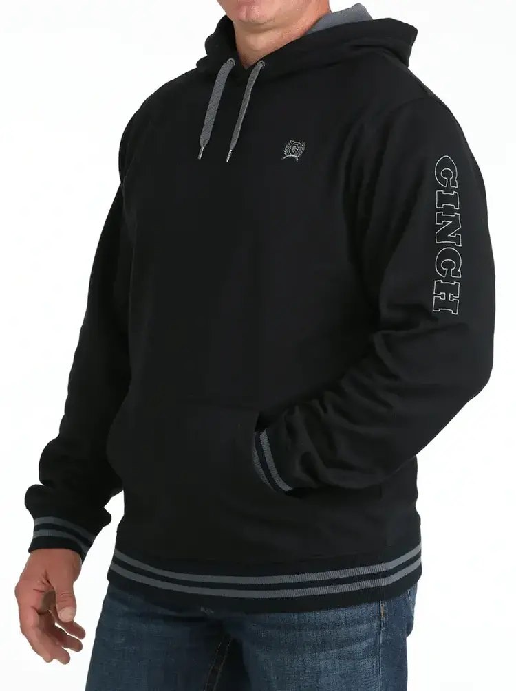 Cinch Arm Logo Pullover Hoodie Black